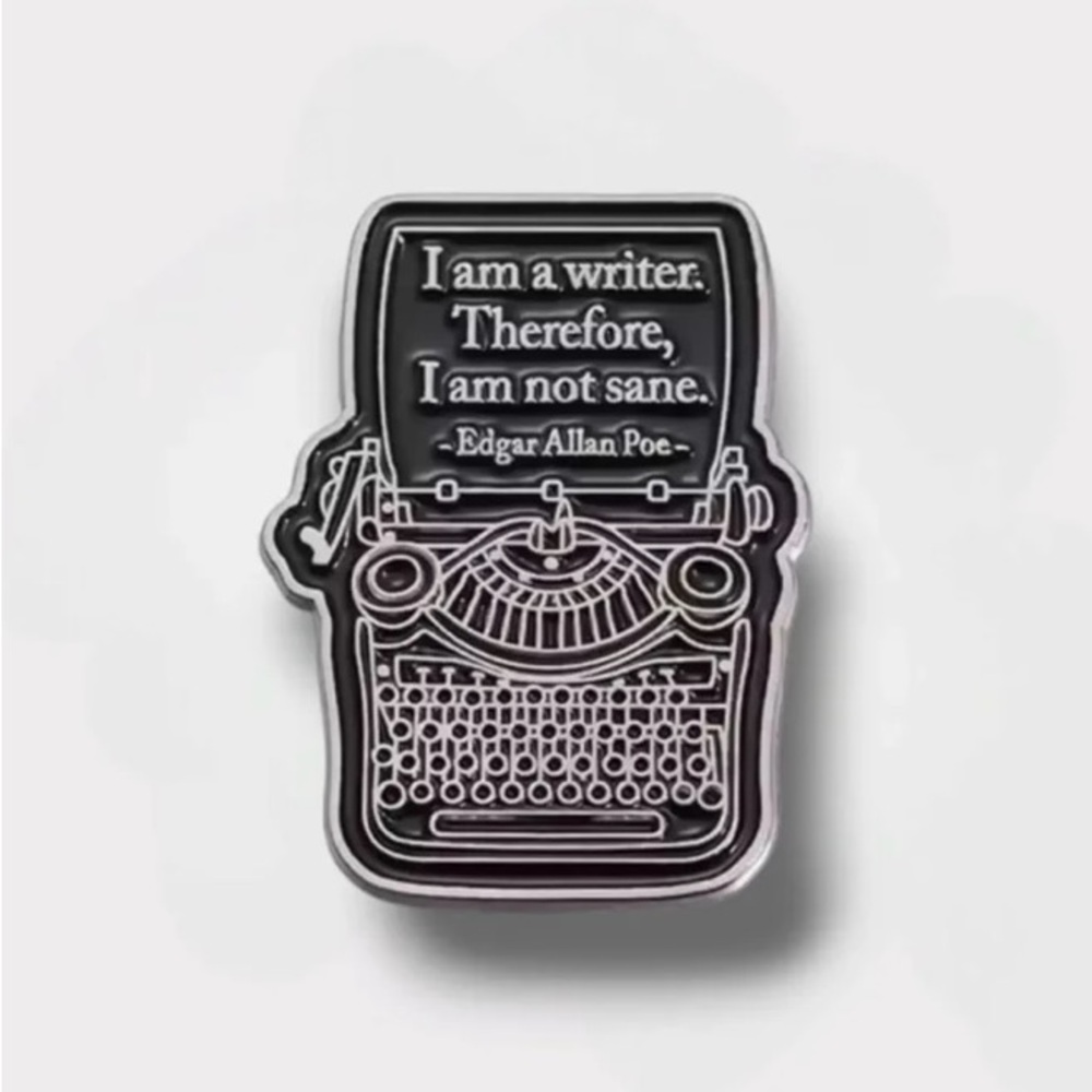 🎁Edgar Allen Poe Typewriter Enamel Pin